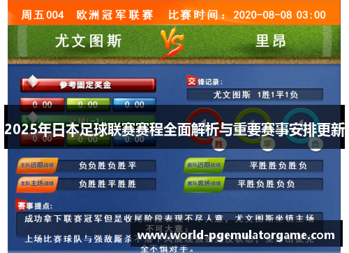 2025年日本足球联赛赛程全面解析与重要赛事安排更新