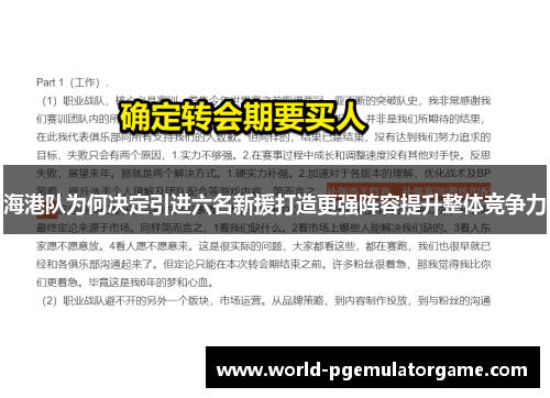 海港队为何决定引进六名新援打造更强阵容提升整体竞争力