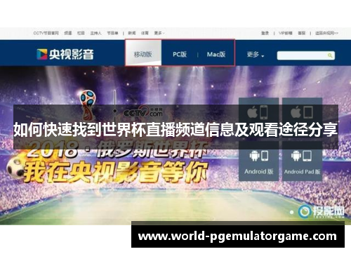 如何快速找到世界杯直播频道信息及观看途径分享