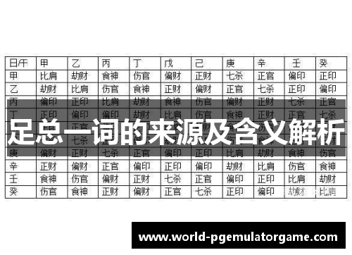 足总一词的来源及含义解析