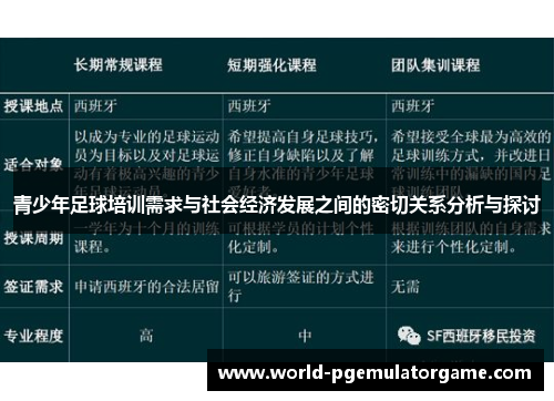 青少年足球培训需求与社会经济发展之间的密切关系分析与探讨